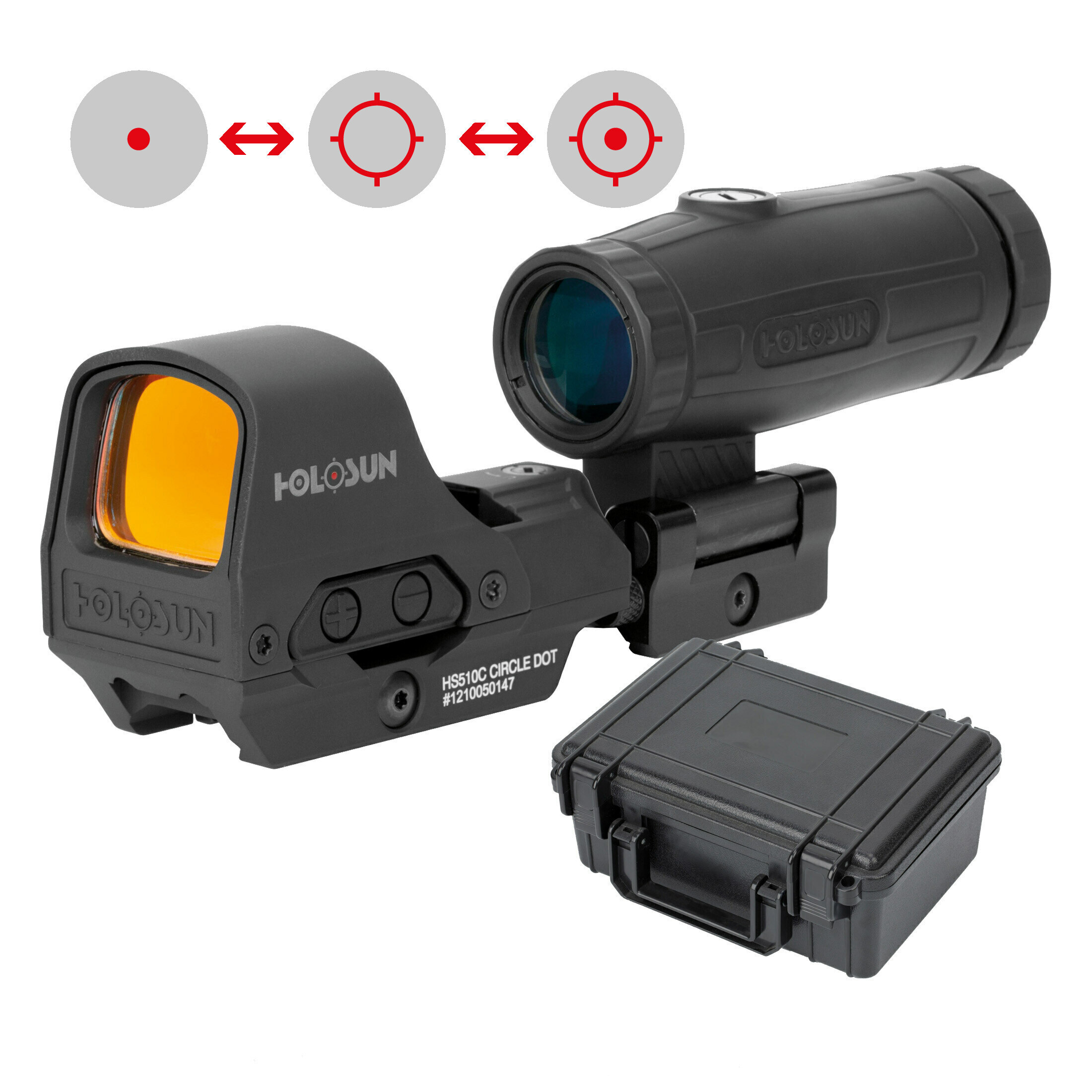 Holosun Set HS510C + HM3X Magnifier + Schutzkoffer Holosun Set HS510C + HM3X Magnifier + Schutzkoffer